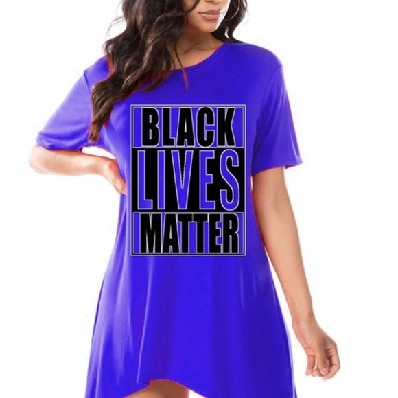 BLACK LIVES MATTER GRAPHIC OVERSIZED TEE DRESS - Picture 3 of 5